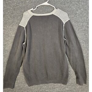 Armani Exchange AX Men's V-Neck Sweater Size L G Dark Gray Light Gray Colorblock